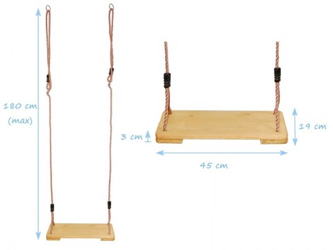 wooden single kids swing seat treated pinewood swing set climbing frame